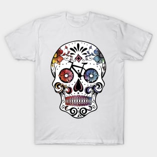 Sugar skull bikes watercolor T-Shirt